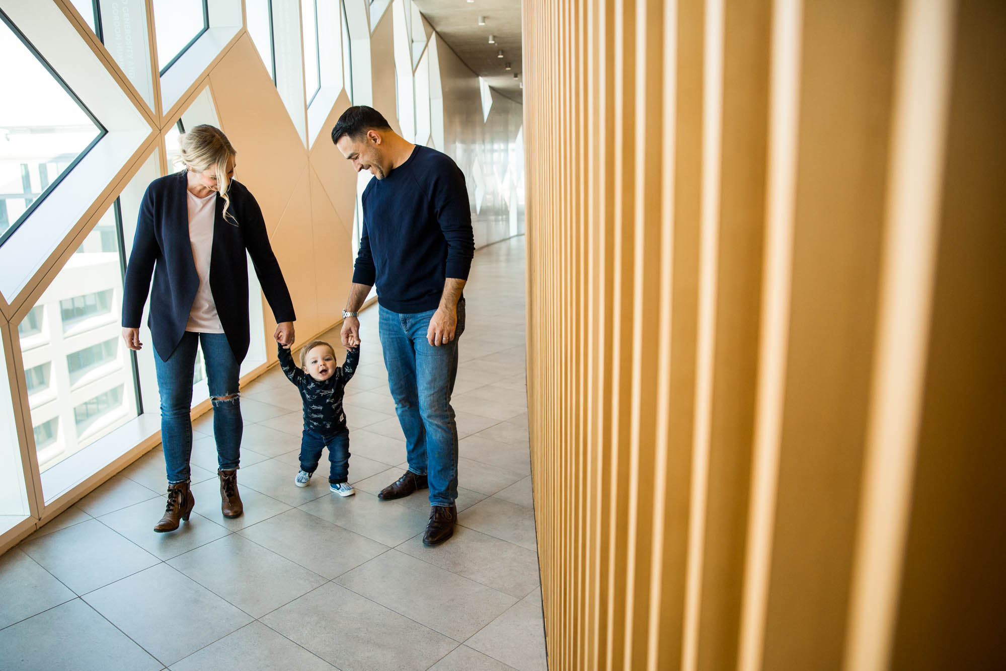 Family walking hand in hand