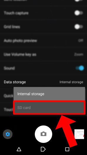 Changing the default camera save location in Android settings step 2