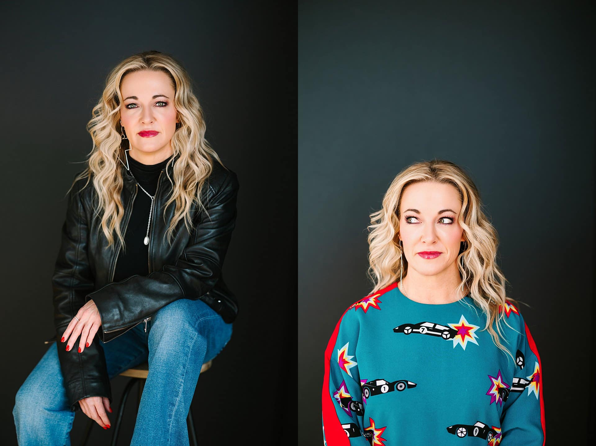 Artist in creative attire for headshot