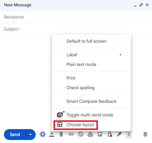 Example of an email layout with structured image placements using Gmail Layouts