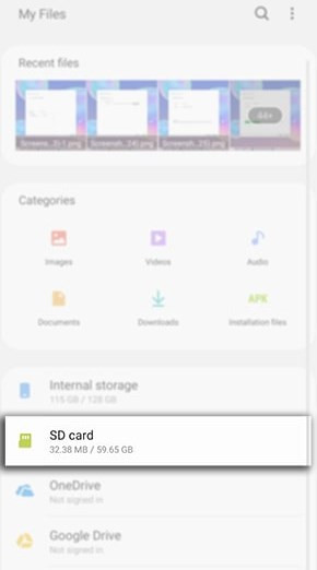 Click SD Card from My Files
