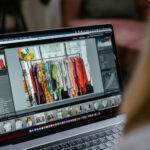 Woman viewing a photo on her laptop