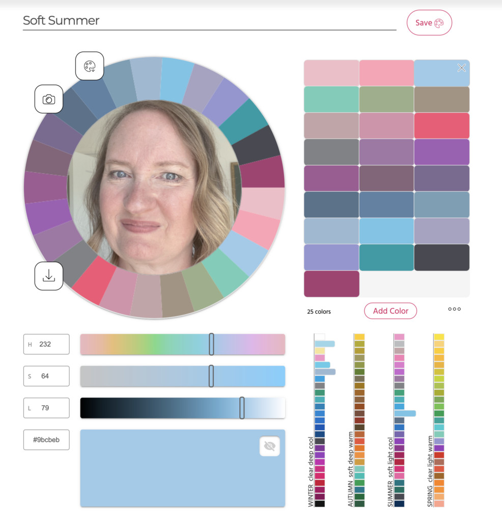 Colorwise analysis tool for determining your personal color palette and how it impacts your photography subjects and style