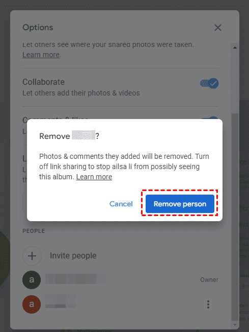 Confirm Remove Person