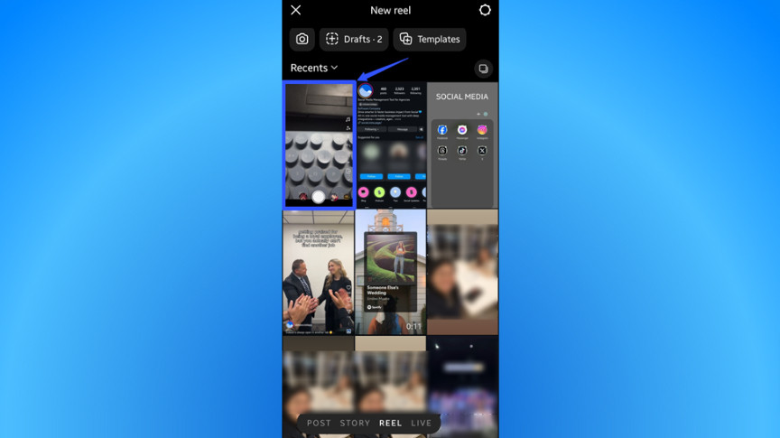Adding a Photo to Instagram Reel