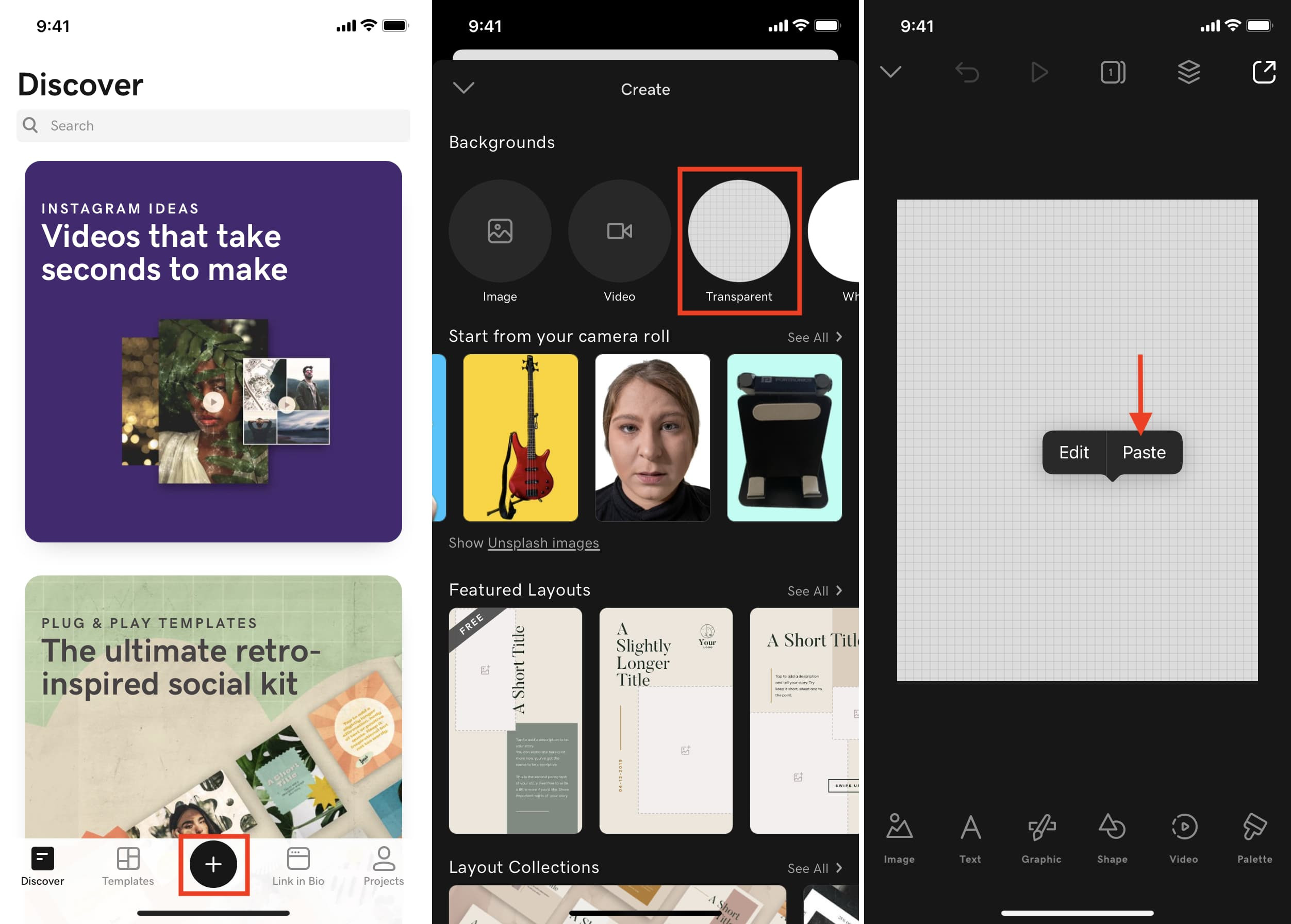 Create a transparent project in Studio app