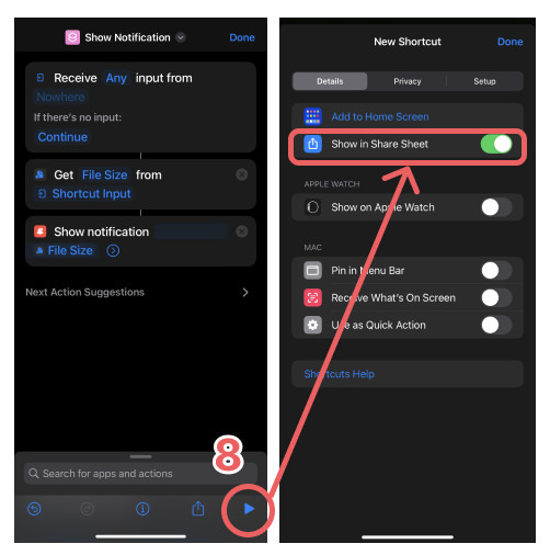 Creating a shortcut to display a photo