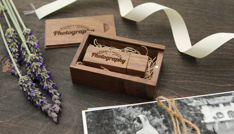 Elegant Wood USB Drives Ideal for Wedding Photographers
