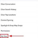 Accessing the My Data option in Snapchat settings