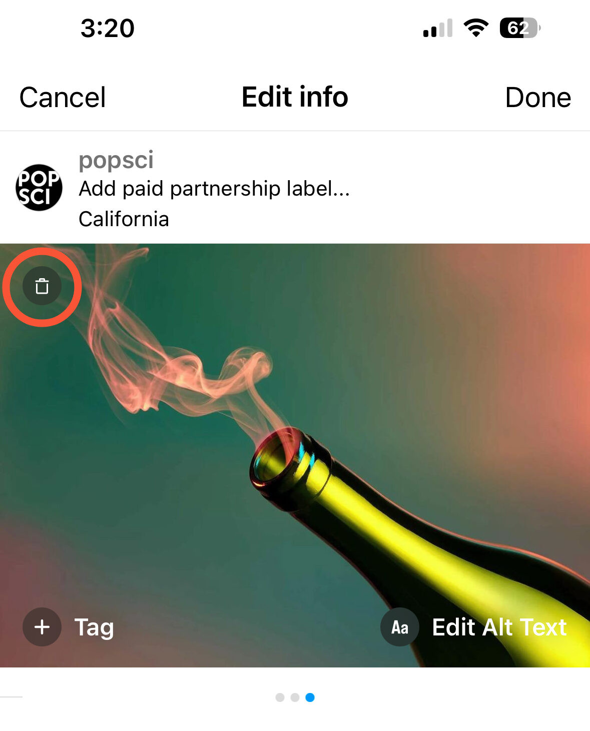 Accessing the recently deleted folder on Instagram.
