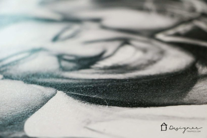 Close up of the DIY photo canvas texture