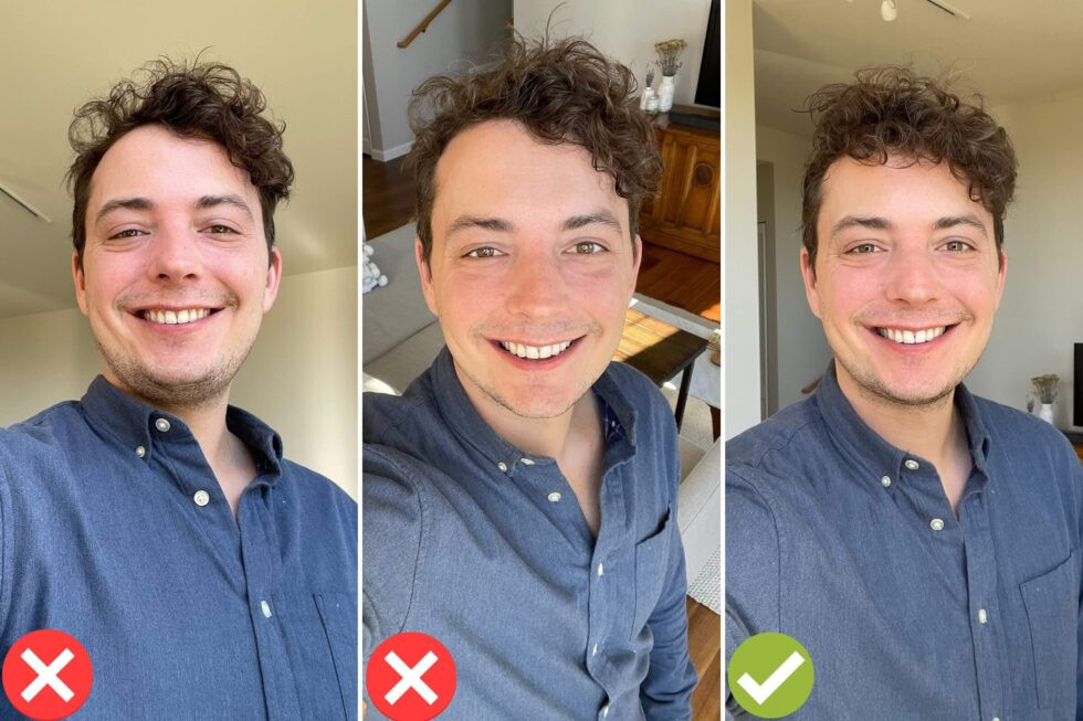 Example of iPhone headshot height