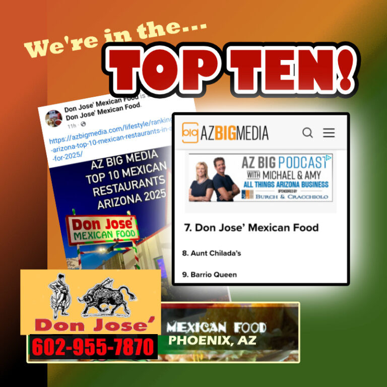 Don Jose Mexican Food Top Ten 2025
