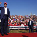 Former President Donald Trump arrives for a campaign rally in Butler, Pa., on July 13, 2024.