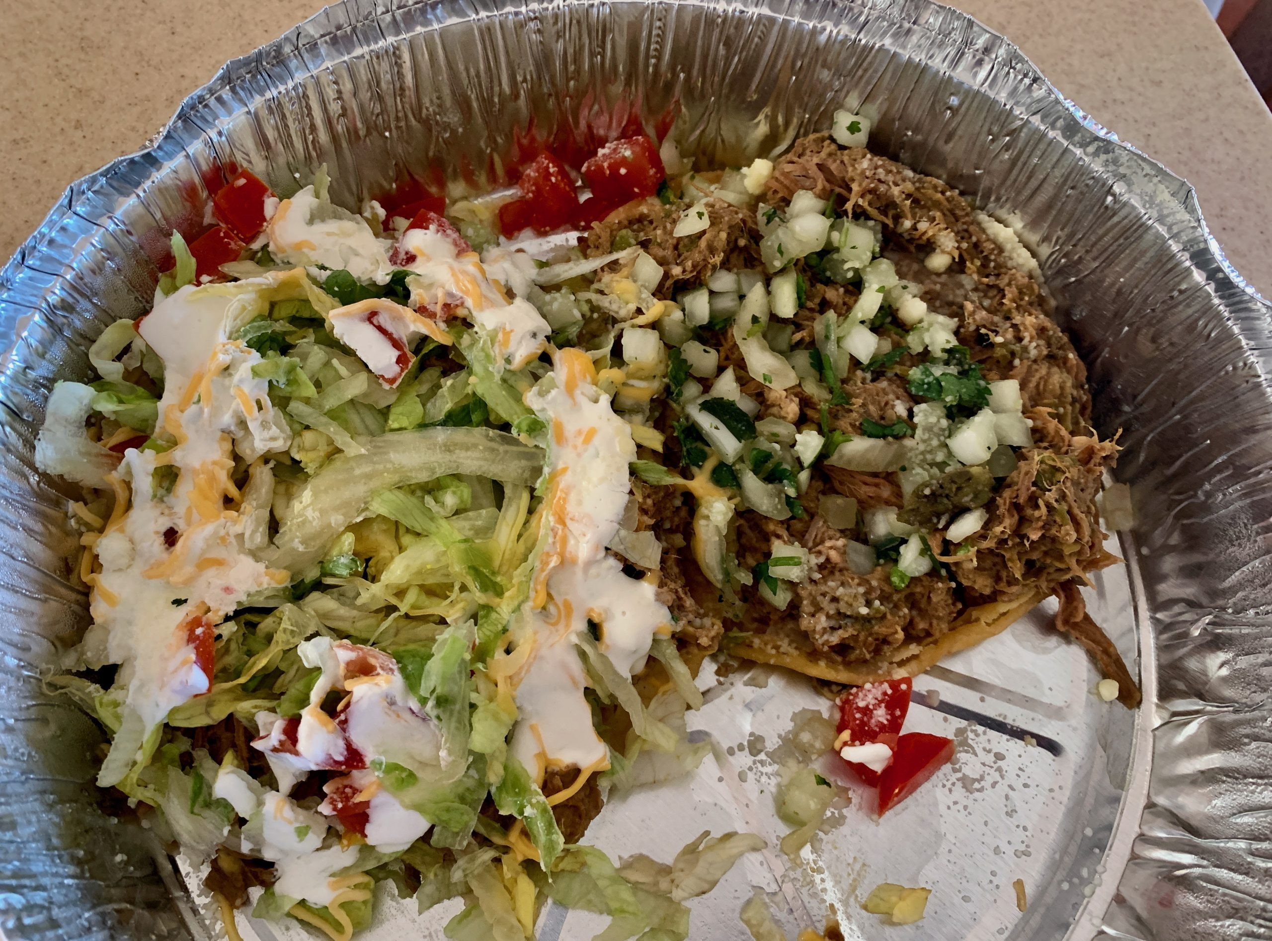 Green Chile Brisket Tostadas