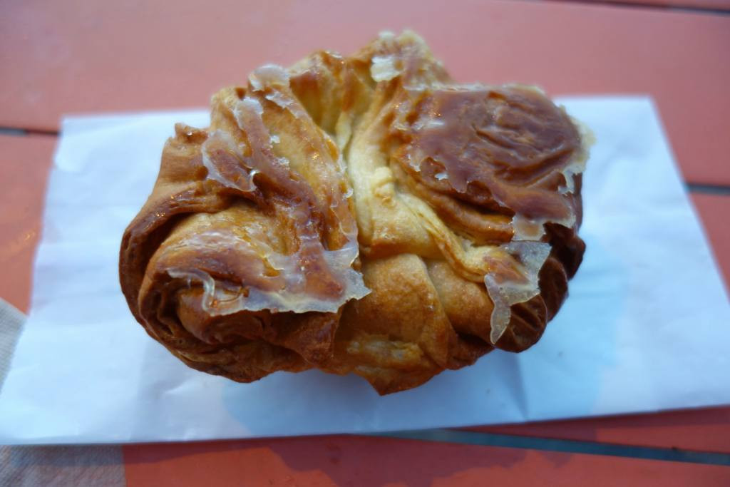 An American tea cake from A Baker's Wife's Pastry Shop, showcasing its unique shape and texture