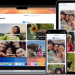 iPhone, MacBook, and iPad all showing memories from the same photo library