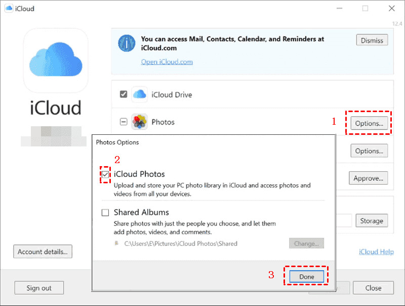 Enable iCloud Photos And Download to Windows PC