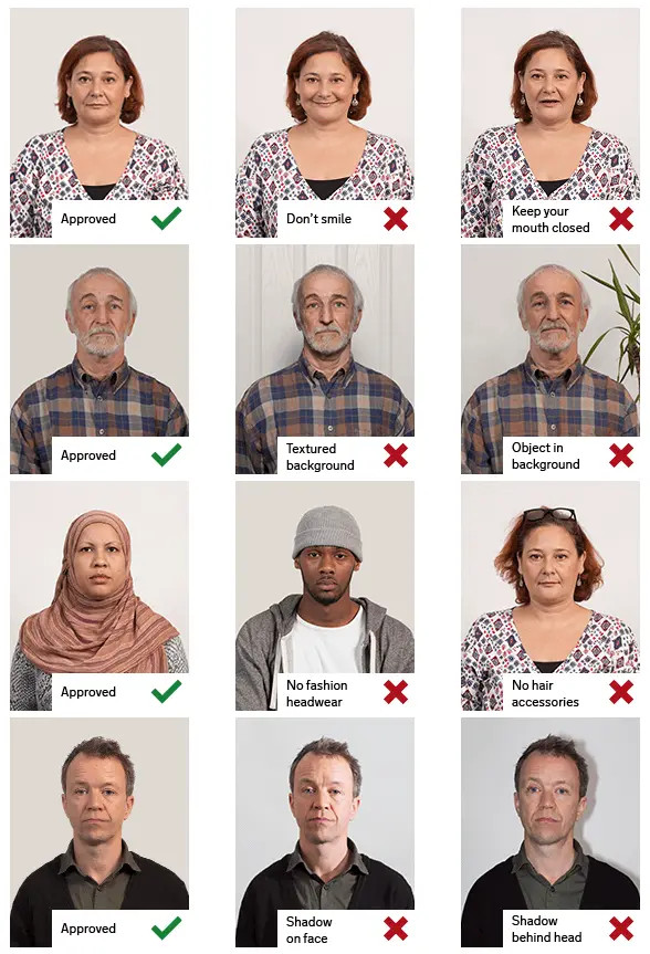 A man having his passport photo taken at a professional studio, ensuring compliance with all regulations.