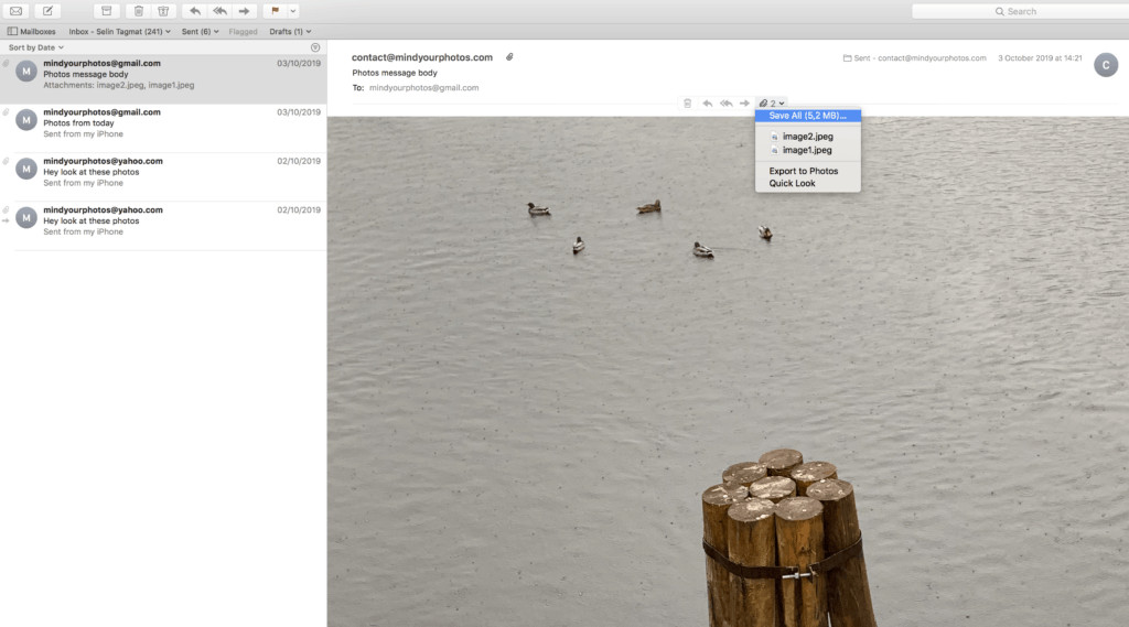 Saving multiple attachments from Apple Mail by selecting &quot;Save All&quot;