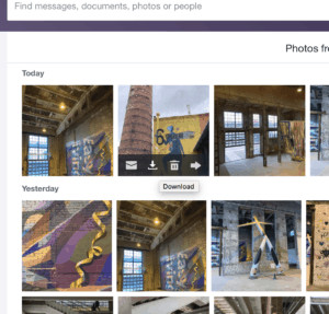 Accessing the &quot;Photos&quot; tab in Yahoo Mail to view and download all photos