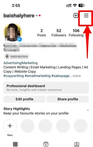 Accessing saved posts on Instagram