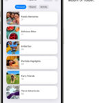 Photos app open on iPhone showing the Albums tab with various albums listed