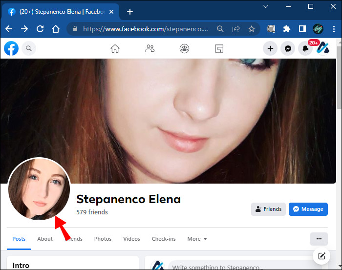 Select a photo on Facebook