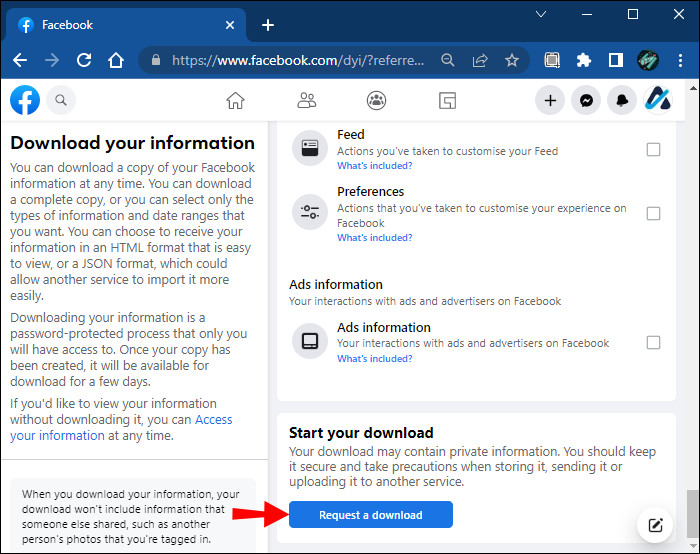 Start your download button