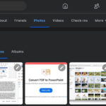 Facebook photos interface showing the album section