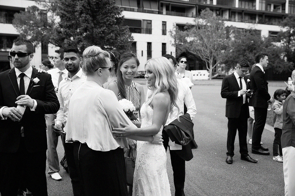 Wedding party posing for a group photo