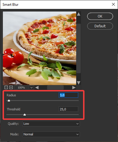 Smart Blur Filter in Photoshop