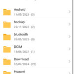 Navigating to Internal Storage on Android using the files app