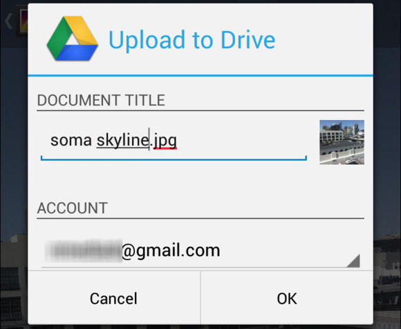 Uploading photos to Google Drive