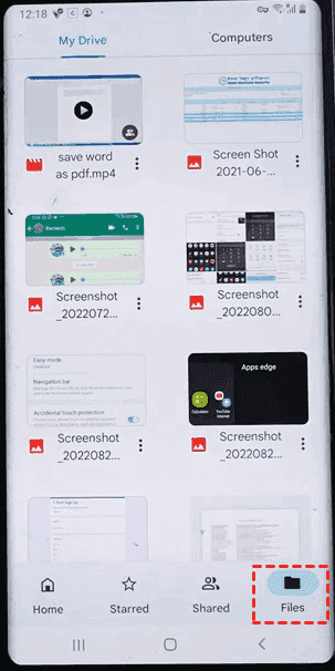 Google Drive Files on Android
