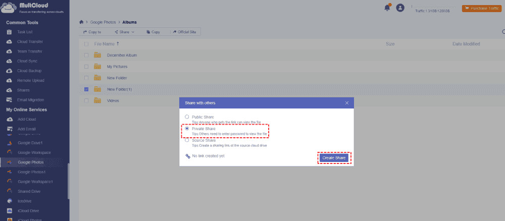 Google Photos Private Share