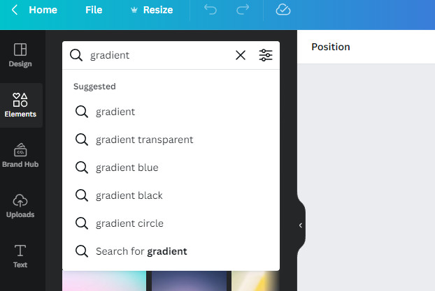 Gradient in Canva
