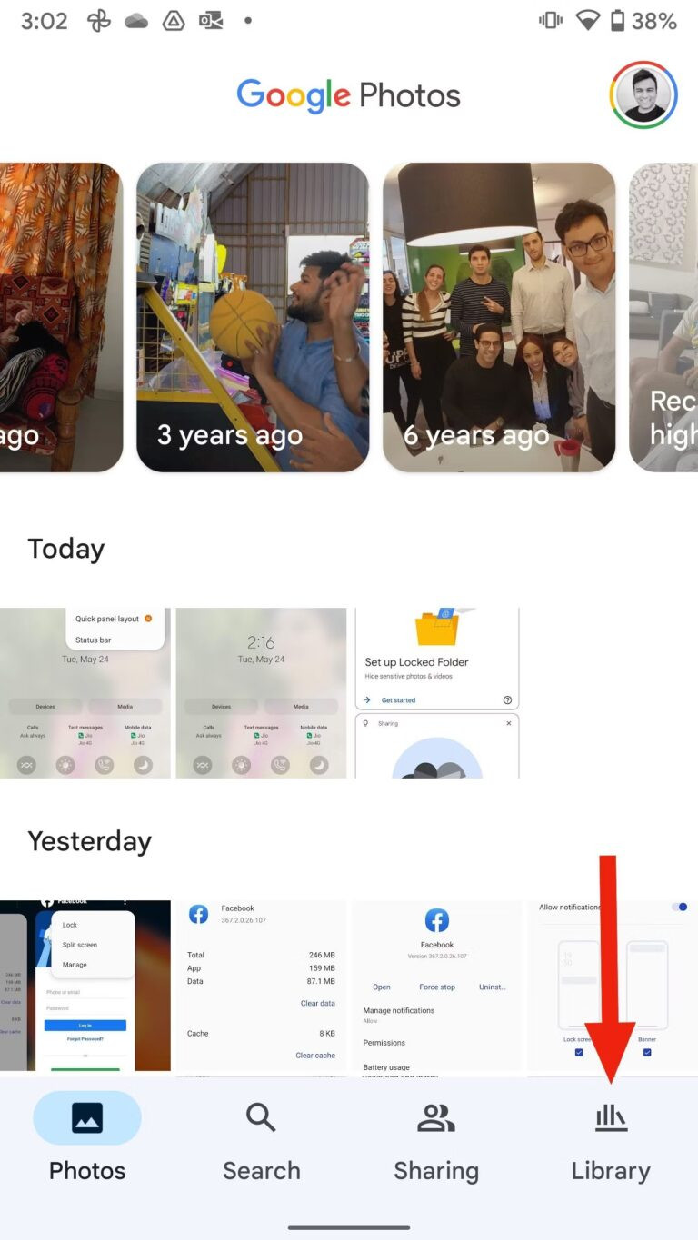Launching Google Photos to hide gallery photos