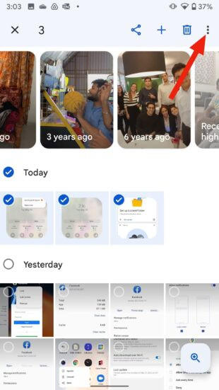 Moving sensitive photos to the locked folder in Google Photos