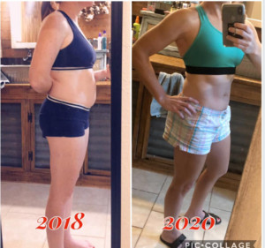 Hope's progress photos from Rock Your Life program, arranged left to right to show visual transformation.