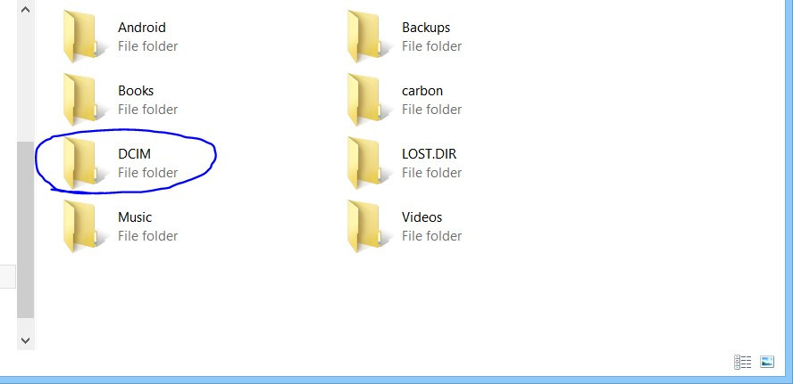 Choosing DCIM Folder for Samsung Photo Download