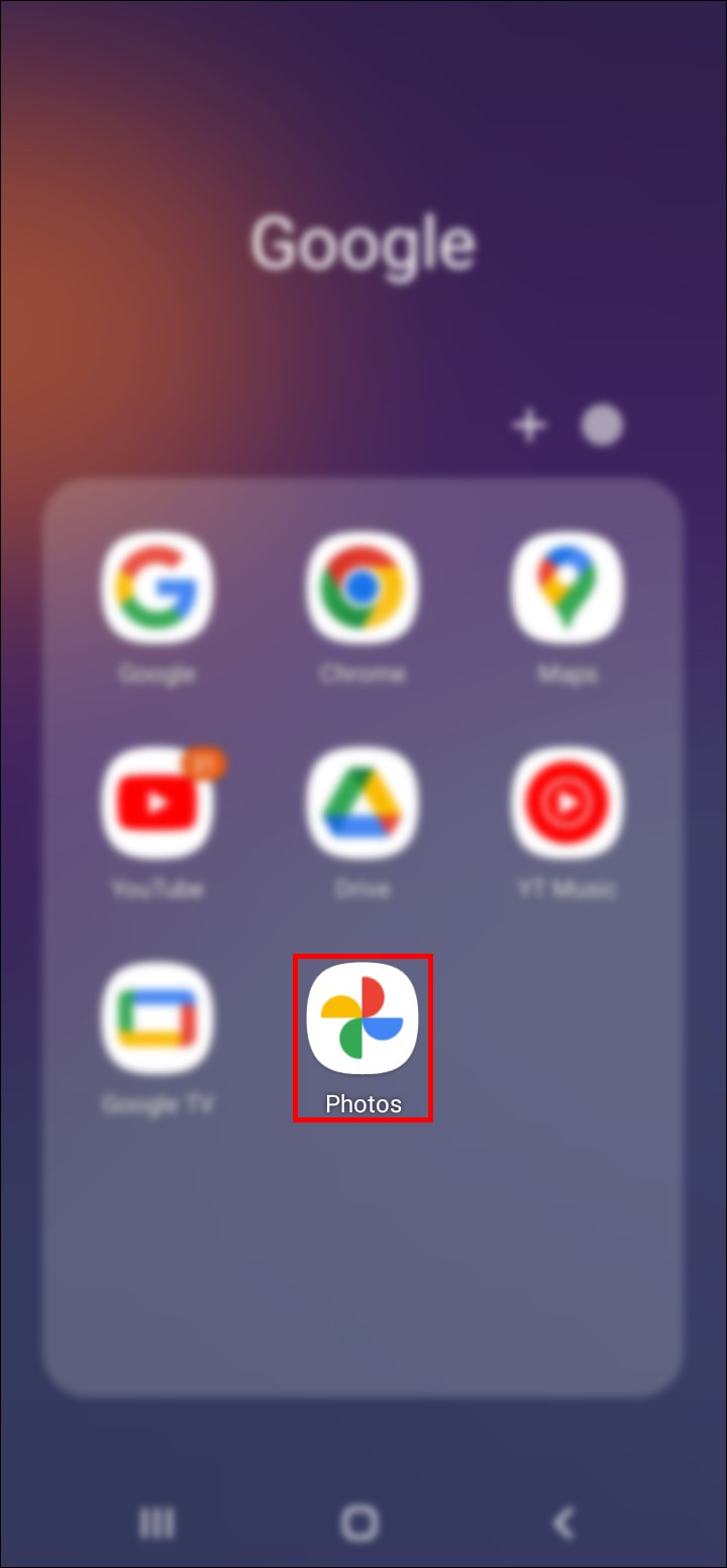 Opening Google Photos to Download Samsung Photos