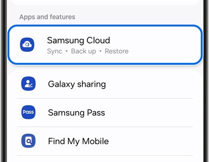 Choosing Samsung Cloud to Download Samsung Photos