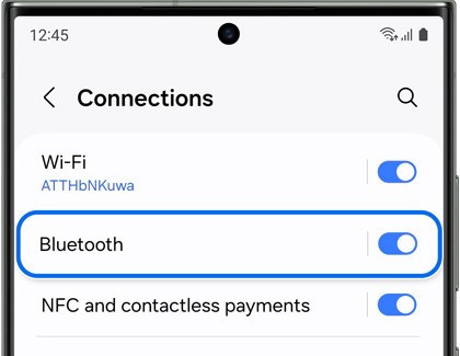 Turning on Bluetooth to Download Samsung Photos