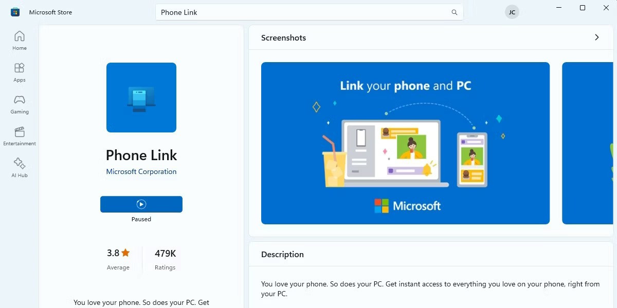 Installing Phone Link on Computer to Download Samsung Photos
