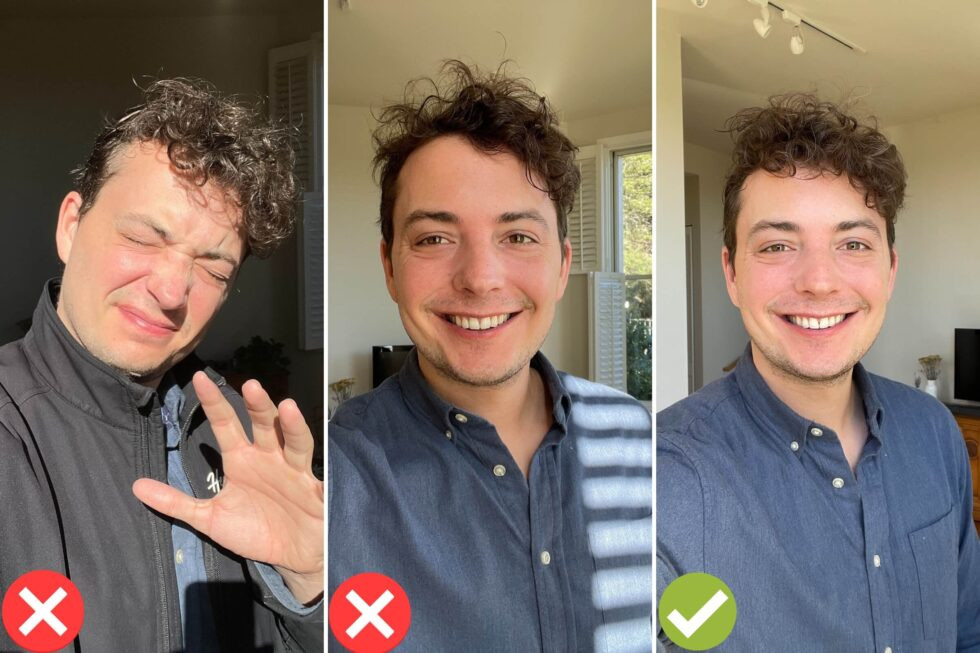 Examples of correct lighting for DIY professional headshots