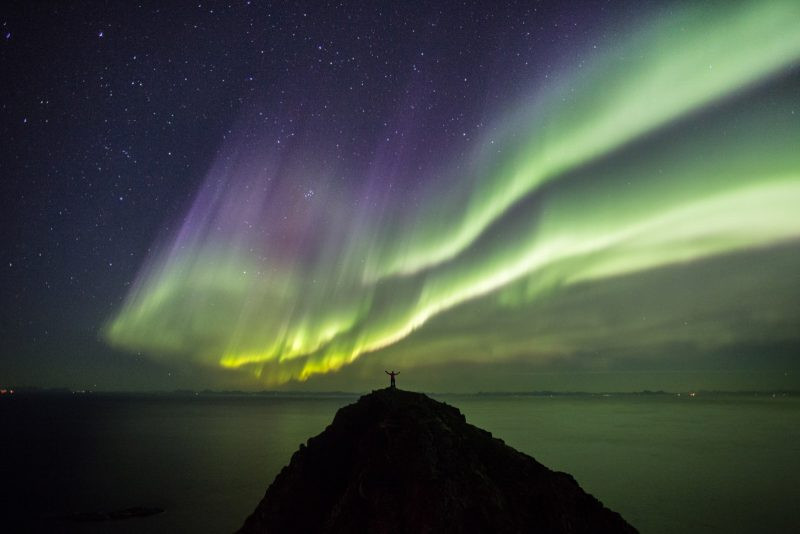 Photographing the Aurora with a sturdy tripod and wide-angle lens
