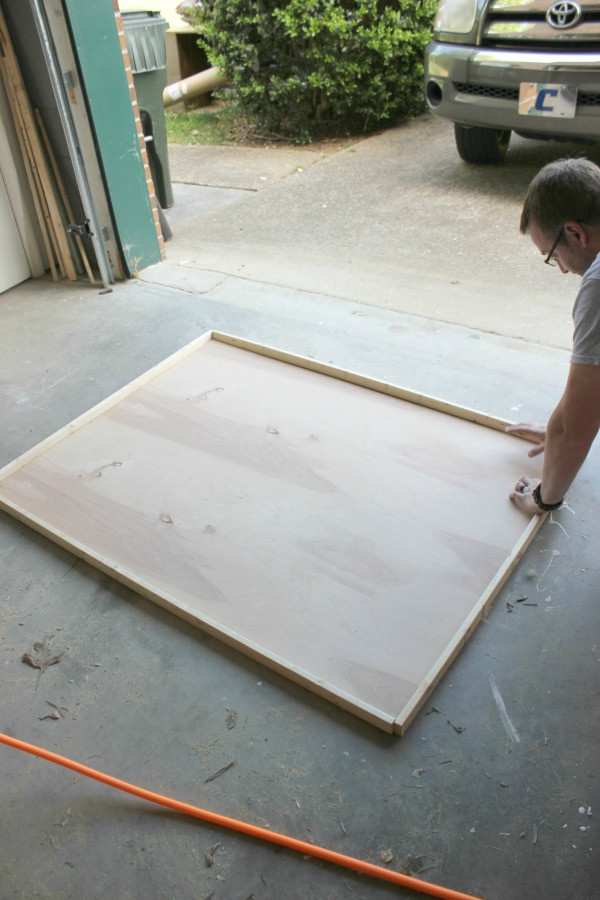 Assembling a Large Photo Frame with a Nail Gun