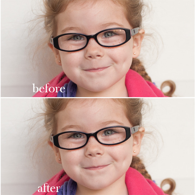 Using the Clone Stamp Tool to remove glare from glasses in Photoshop