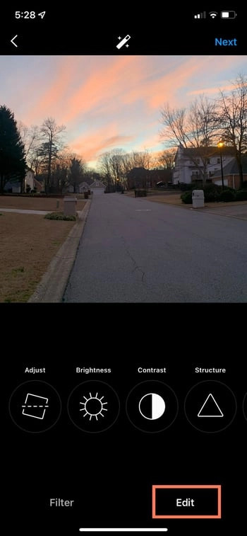 How to edit photos on Instagram using built-in editing tools